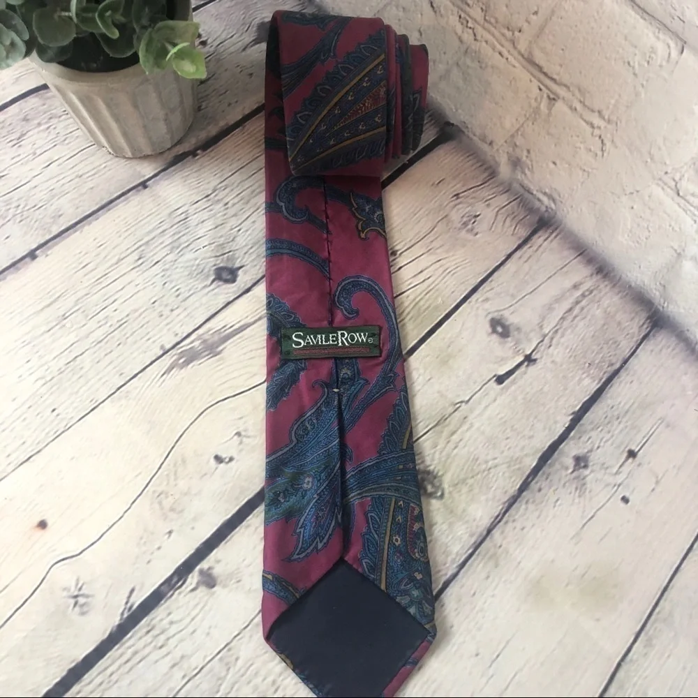 Pink and Blue Paisley Silk Tie